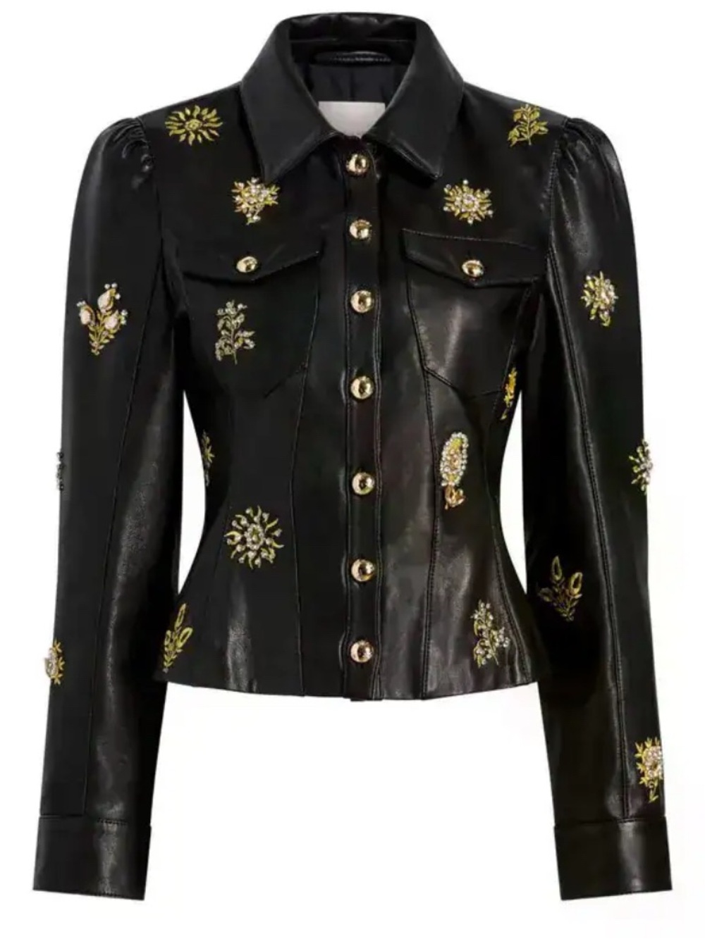 CINQ À SEPT 
Leila Sarita Embellished Leather Jacket